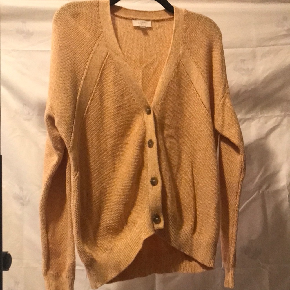 V-neck Yellow Cardigan